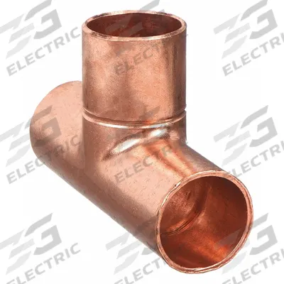 NIBCO Sweat Fitting Tee: 2 1/2 in CTS x 2 1/2 in CTS x 2 1/2 in CTS, Cup x Cup x Cup - Wrot Copper Tube Fittings
