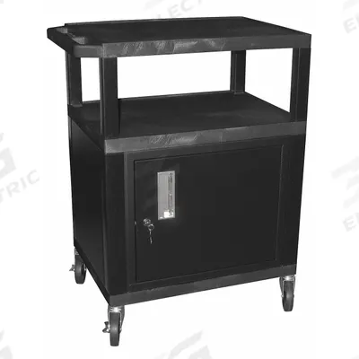 APPROVED VENDOR Audio-Visual Cart: 24 in L x 18 in W, 24 in L x 18 in W 34 in H, Plastic - AV Carts with Plastic Shelves & Steel Storage Cabinets