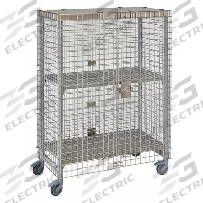 CAMBRO Security Cage Unit: Premium, 2 Shelves, Solid, 67 1/4 in Ht, 24 in Dp - Shelving Accessories