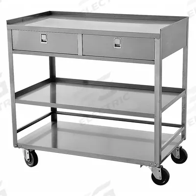 APPROVED VENDOR General Purpose Steel Mobile Workstation: Fixed Ht, Stainless Steel - Stainless-Steel-Top Mobile Worktables