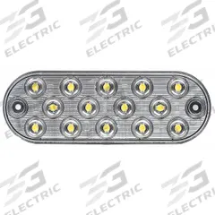 MAXXIMA Back-Up Light: LED, Backup/Reverse Light, Clear, Oval, 2 5/16 in Overall Ht, Wire Leads (MPN M63350). Key specifications — Standards: SAE J1398; Electrical Connection: Wire Leads; Brand: MAXXIMA; Installation Type: Permanent; Lens Color: Clear; Mount Type: Grommet; Lighting Technology: LED; Light Type: Backup/Reverse Light.