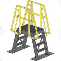 FIBERGRATE Crossover Bridge: 3.2 ft Platform Ht, FRP Composite, 500 lb Load Capacity, Open Grip (MPN 866129.01). Key specifications — Brand: FIBERGRATE; Color: Yellow; Tread Type: Expanded Metal.