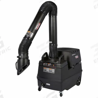 LINCOLN ELECTRIC: 735 cfm, 10 ft Arm Lg, MERV 14 - Single-Arm Self-Cleaning Filter Mobile Welding Fume Extractors