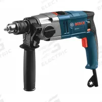 BOSCH Hammer Drill: Corded, 1/2 in Chuck, 3/4 in Concrete Capacity, 1,200 RPM_3,200 RPM, Keyed Chuck (MPN HD18-2). Key specifications — attr1256227: Keyed; attr1256251: 120V AC; attr1256225: BOSCH.