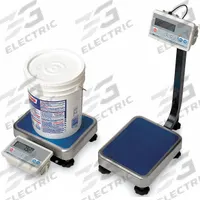 A&D WEIGHING Industrial Bench Scale: 11 7/8 in x 15 in, Not IP Rated, Column-Mounted (MPN FG-150KAM). Key specifications — Connection Ports: RS-232C; Readability: 0.01 kg/0.02 lb; Brand: A&D WEIGHING; Weighing Surface Material: Stainless Steel.