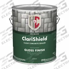 H&C Sealer: Sealer, Exterior, Oil, 1 gal Container Size, Concrete/Masonry, Gloss, Clear, Clear (MPN 50.100304-16). Key specifications — Brand: H&C; Transparency: Clear; Use Location: Exterior; Sheen: Gloss; Sub-Brand: ClariShield; Color: Clear; Resin Type: Silicone.