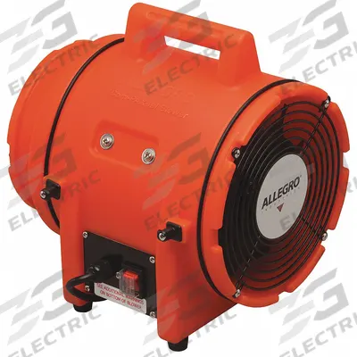 ALLEGRO Axial AC Plastic Blower: 115/230 V AC, 8 in Duct Dia, 1/3 hp Horsepower - Axial Fans & Blowers