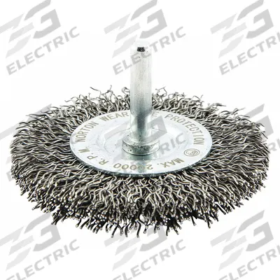 APPROVED VENDOR End Brush: Crimped Steel, 3 in Dia, 1/4" Shank - Light-Cleaning Brushes for Carbon Steel