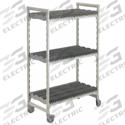 CAMBRO Drying Rack Cart: 3 Shelves, 7 Slots, 24 in Dp, 75 in Ht, 48 in Wd - Furnishings, Appliances and Hospitality