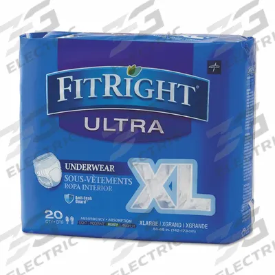 MEDLINE Incontinence Underwear: Regular, Sensisoft Fabric, White, 40 Max Pant Size - Incontinence Pants