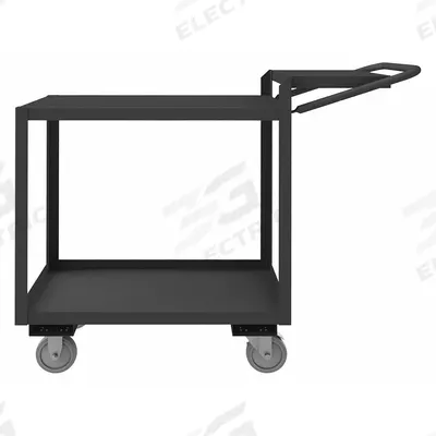 APPROVED VENDOR Utility Cart: 1,200 lb, 2 Shelves, 64 in L x 24 in W x 40 in H Overall Dim - Order-Picking Utility Carts with Lipped & Flush Metal Shelves