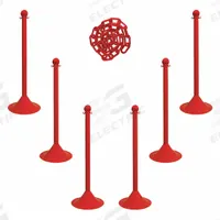 APPROVED VENDOR Barrier Post Kit: Red Chain Color, 50 ft Chain Lg, 4 Posts, Red Post Color (MPN 71005-6). Key specifications — attr981817: Red; attr981800: Red.
