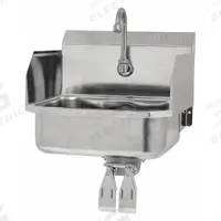 SANI-LAV Hands-Free Sink: 1 Stations, 5 in Bowl Dp, 14 in Bowl Lg, 11 in Bowl Wd, Faucet Included (MPN 607D-0.5). Key specifications — Includes Side Splash: Side Splash Included; Series: Stainless Steel Hand Wash Sink; Brand: SANI-LAV.