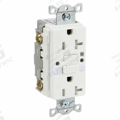 HUBBELL GFCI Receptacle: Duplex, 5-20, White, GFCI, 125V AC, 20 A, 2 Pole / 3 Wire (MPN GFTR20WNL) - General Purpose Receptacles