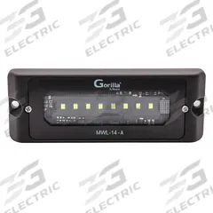 MAXXIMA Vehicle Work Light: Rectangular, Flood, LED, Bracket, Wire Leads, Universal, Surface Mount (MPN MWL-14-A). Key specifications — Housing Color: Black; Brand: MAXXIMA; Electrical Connection: Wire Leads; Installation Type: Permanent.