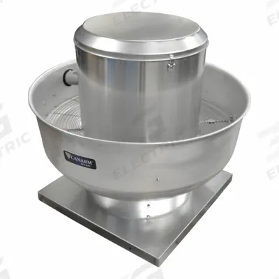 CANARM Upblast Exhaust Fan: Belt Drive, Includes Drive Pack, 15 in Wheel, 2,439 cfm - Kitchen Air High-Pressure Belt-Drive Fans without Drive