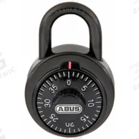 ABUS Combination Padlock: Dial Combo, Black, Steel, Std Shackle, Steel Shackle (MPN 78/50 KC). Key specifications — Dial Color: Black; Brand: ABUS.