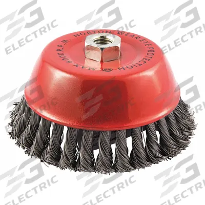 APPROVED VENDOR Cup Brush: Twisted Steel, 6 in Dia, 0.02 in Fill Dia - Heavy-Cleaning Brushes for Contoured Carbon Steel Surfaces