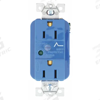 BRYANT Receptacle: Duplex, 5-15, Blue, 125V AC, 15 A, 2 Pole / 3 Wire (MPN SP52A) - General Purpose Receptacles