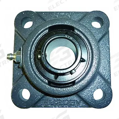 NTN 4 Bolt Flange Bearing: Radial Ball, 2 3/16 in Bore, Cast Iron, Set Screws - General Purpose Flange-Mount Ball Bearings