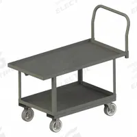 APPROVED VENDOR Platform Truck: 2,000 lb, Solid, 12 ga Deck, Rubber, (2) Rigid/(2) Swivel, Smooth (MPN WHPTLU24486MR95). Key specifications — Side Panel Type: No Side Panels; Brand: APPROVED VENDOR; Color: Gray; Caster/Wheel Configuration: (2) Swivel.