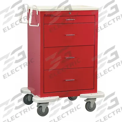 LAKESIDE General Medical Supply Cart with Drawers: Steel, (2) Swivel/(2) Swivel with Brake - General Medical Supply Carts with Drawers