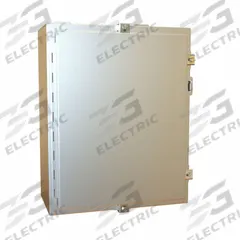 HAMMOND Electrical Enclosure: Stainless Steel, 20 in x 16 in x 8 in, NEMA 12/13/3R/4/4X, w/Panel (MPN 1418N4SSC8). Key specifications — Brand: HAMMOND; Closure Method: Clamps; Enclosure Material: Stainless Steel; Knockouts: Not Included; Includes Inner Panel: with Inner Panel Included.