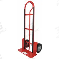 DAYTON General Purpose Hand Truck: 600 lb, Single-Loop Handle, Red, Steel, Flat-Free, 10 in Wheel (MPN 34D661). Key specifications — Brand: DAYTON; Color: Red.