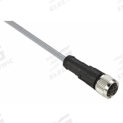 TELEMECANIQUE SENSORS Cordset: M12 Female Straight X Bare Wire, 5 Pins, Gray, PVC, 5 m Cable Lg - Single-Ended Cordsets with PVC Jacket for Flexing Applications