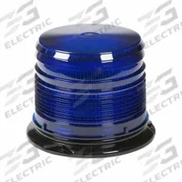 GROTE Flashing Beacon: Flashing Beacon, Blue, 6 3/8 in Overall Wd, 4 7/8 in Overall Ht, LED (MPN 78855). Key specifications — Operating Voltage: 12 to 24V DC; Number of Flash Patterns: 26; Electrical Connection: Blunt Cut Wires; Mount Type: Pipe; Brand: GROTE; Shape: Round; Lighting SAE Class Rating: SAE Class 3.