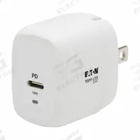 EATON TRIPP LITE Usb Charger: 120V AC/230V AC, 1A, 50/60Hz, 1 Output Connectors, White, USB C Female (MPN U280-W01-18C1-K). Key specifications — Power Requirement: 120V AC; 230V AC, 1A, 50; 60Hz; Output Connection Type: USB C Female; Color: White; Brand: EATON TRIPP LITE.