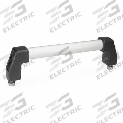 JW WINCO Pull Handle: Threaded Holes, Front-Mount, 9.84 in Mounting Hole Center to Center - Load-Rated Straight-Leg Tubular Pull Handles
