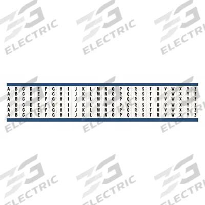 BRADY Wire Marker: A to Z, Black on White, 650 Labels, Vinyl Cloth, -40°F to 176°F - Preprinted Wire Marking Label Sheets
