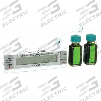 TRACEABLE Thermometers: -58°F to 158°F /-50°C to 70°C, ±1°C, (2) Bottle, 3.5 ft Cable Lg - Standard Thermometers