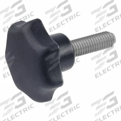 JW WINCO Plastic Hand Knob w/ Stainless Steel Stud w/ Plastic Tip: 7 Point - Nonmarring 7-Arm Knobs with Threaded Stud