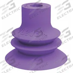PIAB Vacuum Pad: Plain Pad without Adapter, 30 mm Pad Dia, Thermoplastic Elastomer, Purple, 60A (MPN VL30BX). Key specifications — attr1019194: VL30BX; attr1019196: PIAB; attr1019197: 60A.