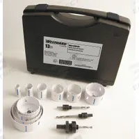 WESTWARD Hole Saw Kit: 13 Pieces, 1 1/2 in Max. Cutting Dp, Bi-Metal, 4/6 Teeth per Inch (MPN 29VX20). Key specifications — attr1098178: 4/6; attr1098172: WESTWARD.
