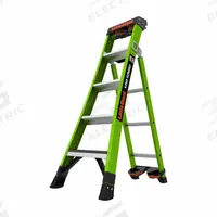 LITTLE GIANT Combination Ladder: 3 Configurations, Fiberglass, 375 lb Load Capacity, 24 lb Wt (MPN 13905-071). Key specifications — Brand: LITTLE GIANT; Included Features: Rotating Wall Pad.