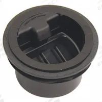 RECTORSEAL Trap Seal: 2 1/8 in Overall Dia, 1 3/4 in Overall Wd, 1 1/4 in Overall Ht, Black, Slip (MPN 97041). Key specifications — Material: HDPE; Connection Type: Slip; Brand: RECTORSEAL; Color: Black.
