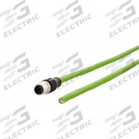 METZ CONNECT M12 Cable: Cat5/PROFINET, M12 Plug Male Straight x Bare Wire, 1 m Lg, PUR, Green, D (MPN 142M1D10010). Key specifications — Brand: METZ CONNECT; Cable Jacket Color: Green; End 1 Coding: D; End 2 Coding: D; IP Rating: IPX8; Performance Category: Cat5; PROFINET.