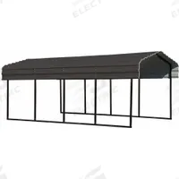 ARROW Carport: 20 ft Overall Lg, 10 ft Overall Wd, 7 ft Overall Ht, Powder Coated, Galvanized Steel (MPN CPHC102007). Key specifications — Brand: ARROW; Frame Color: Black; Includes: Frame; Leg Adjustability: Fixed Legs; Panel Color: Charcoal; Panel Material: Galvanized Steel.