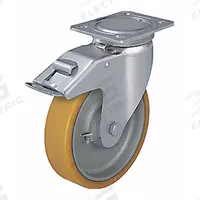 APPROVED VENDOR Plate Caster: Swivel, Total Lock, Polyurethane, 6 5/16 in Wheel Dia., 2 in Wheel Wd (MPN LUH-GTH 160K-FI). Key specifications — attr1100118: APPROVED VENDOR; attr1172982: Swivel with Total Lock.