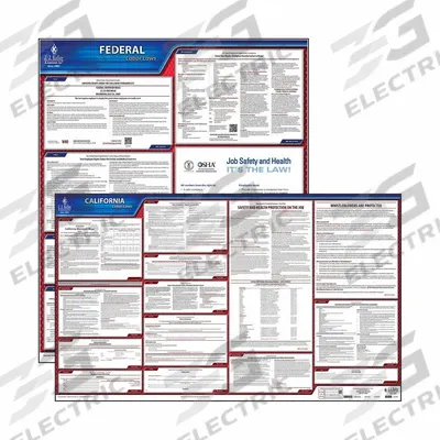 JJ KELLER Labor Law poster: CA, Spanish, Polypropylene, 40 in x 24 in, FMLA /Y - All-in-One State & Federal Labor Law Posters