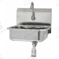 SANI-LAV Hands-Free Sink: 1 Stations, 5 in Bowl Dp, 14 in Bowl Lg, 11 in Bowl Wd, Faucet Included (MPN 605L-0.5). Key specifications — Includes Side Splash: Side Splash Not Included; Series: Stainless Steel Hand Wash Sink; Brand: SANI-LAV.