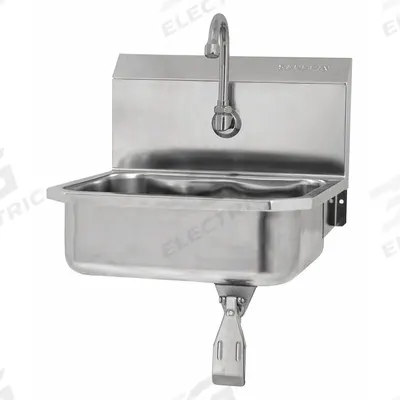 SANI-LAV Hands-Free Sink: 1 Stations, 5 in Bowl Dp, 14 in Bowl Lg, 11 in Bowl Wd - One-Station Wall-Mounted Hand Sinks with Faucets