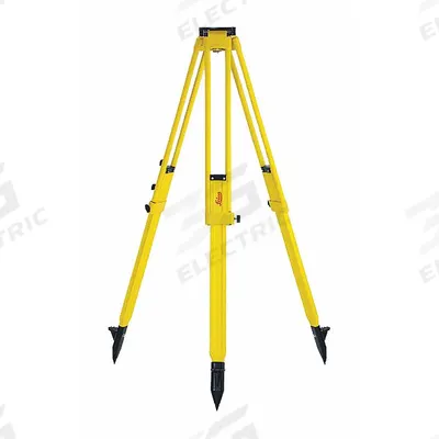 LEICA Tripod: 3 7/16 ft – 5 7/16 ft, Laser Levels, Flat Head, Case, Wood - Laser Level Tripods
