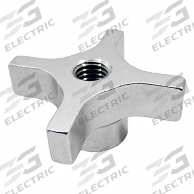 JW WINCO Hand Knob; 4-Prong Knobs: 4 Point, Aluminum, 1/2"-13 Thread - 4-Arm Knobs with Threaded Through-Hole