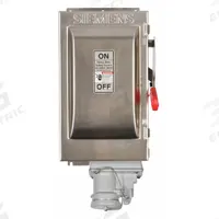 SIEMENS Safety Switch: Fusible, 60 A, Three Phase, 600V AC, 304 Stainless Steel, Indoor/Outdoor (MPN HF362SCH). Key specifications — Brand: SIEMENS; Compatible Plug Series: Crouse-Hinds Arktite.