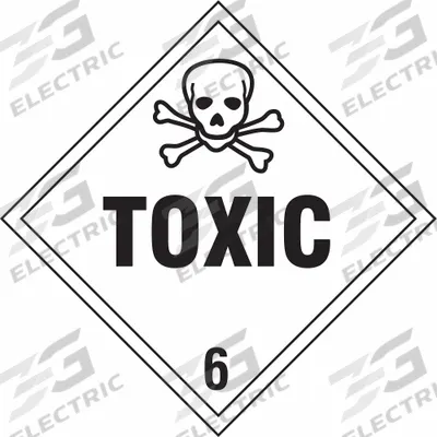 STRANCO Container Placard: Toxic, 10 3/4 in x 10 3/4 in, 10 3/4 in Label Ht - Class 6: Toxic, Poison Inhalation & Infectious Substances