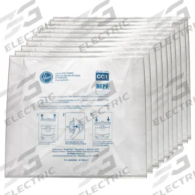 HOOVER COMMERCIAL Vacuum Bag: Hoover Commercial, CH32008, Dry, Paper, 3-Ply, HEPA - Canister Vacuum Bags